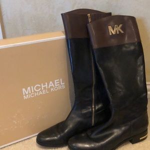 Michael Kors Hayley Flat Boot Black/Mocha Size 11M